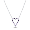 Thumbnail Image 0 of Amethyst & White Lab-Created Sapphire Heart Necklace Sterling Silver 18"