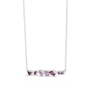 Thumbnail Image 2 of Pink Quartz, Amethyst & Rhodolite Garnet Bar Necklace Sterling Silver 18&quot;