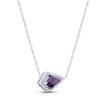 Thumbnail Image 2 of Amethyst & White Lab-Created Sapphire Necklace Sterling Silver 18"