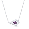 Thumbnail Image 3 of Amethyst & White Lab-Created Sapphire Necklace Sterling Silver 18"
