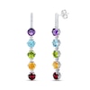 Thumbnail Image 1 of Multi-Stone Rainbow Drop Earrings Sterling Silver