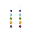 Thumbnail Image 2 of Multi-Stone Rainbow Drop Earrings Sterling Silver