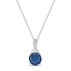 Thumbnail Image 0 of Black Lab-Created Opal & White Lab-Created Sapphire Necklace Sterling Silver 18"