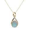 Thumbnail Image 0 of Opal & Diamond Swirl Necklace 1/20 ct tw Round-cut 10K Yellow Gold 18"