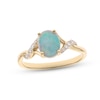 Thumbnail Image 1 of Opal & Diamond Ring 1/15 ct tw Round-cut 10K Yellow Gold