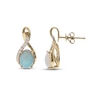 Opal & Diamond Earrings 1/8 ct tw Round-cut 10K Yellow Gold