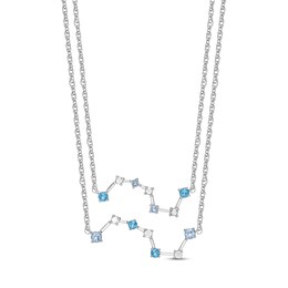 Swiss & Sky Blue Topaz Constellation Necklace Gift Set Sterling Silver