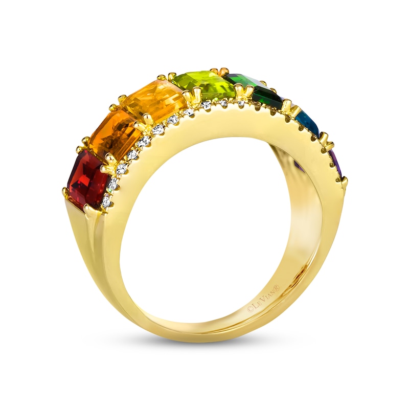 Le Vian Creme Brulee Multi-Gemstone Ring 1/3 ct tw Diamonds 14K Honey Gold