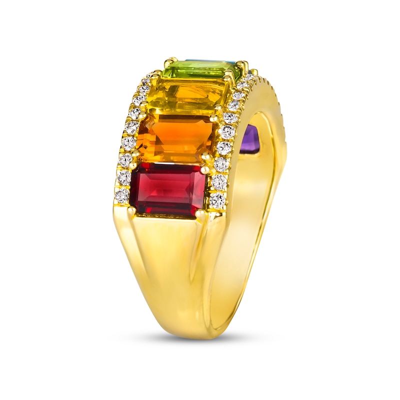 Main Image 3 of Le Vian Creme Brulee Multi-Gemstone Ring 1/3 ct tw Diamonds 14K Honey Gold