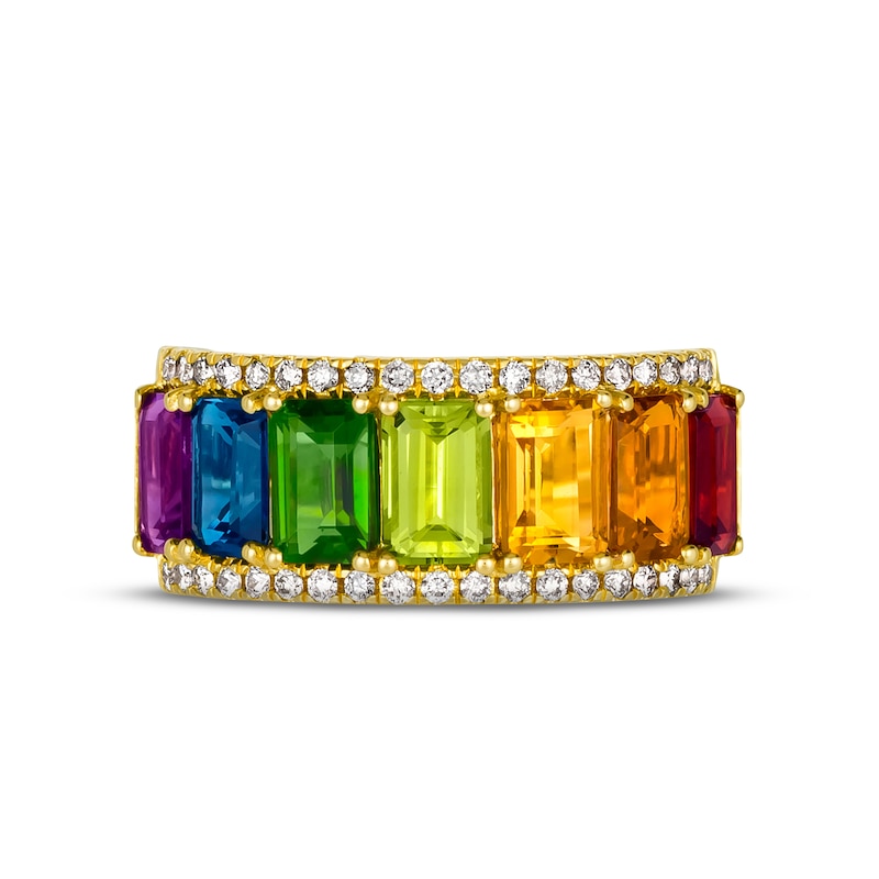 Main Image 4 of Le Vian Creme Brulee Multi-Gemstone Ring 1/3 ct tw Diamonds 14K Honey Gold