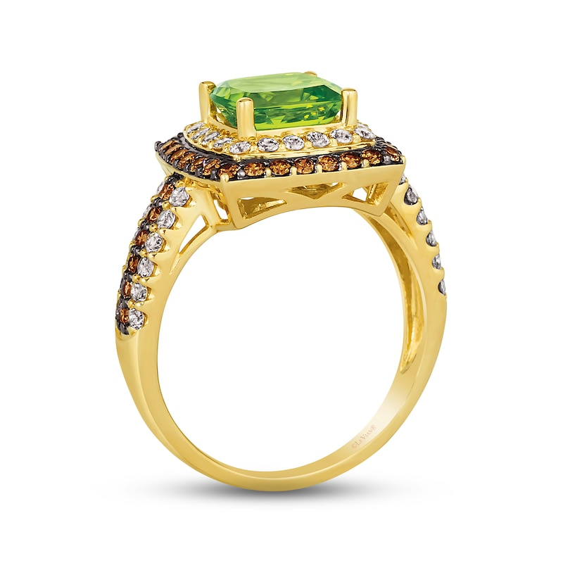 Main Image 2 of Le Vian Peridot Ring 1 ct tw Diamonds 14K Honey Gold