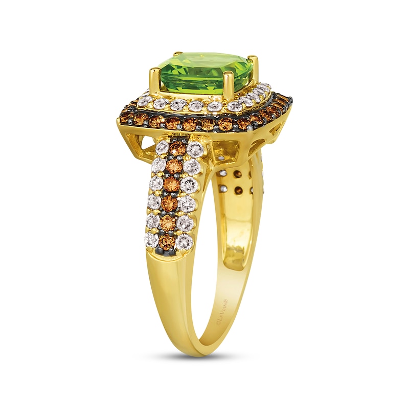 Le Vian Peridot Ring 1 ct tw Diamonds 14K Honey Gold
