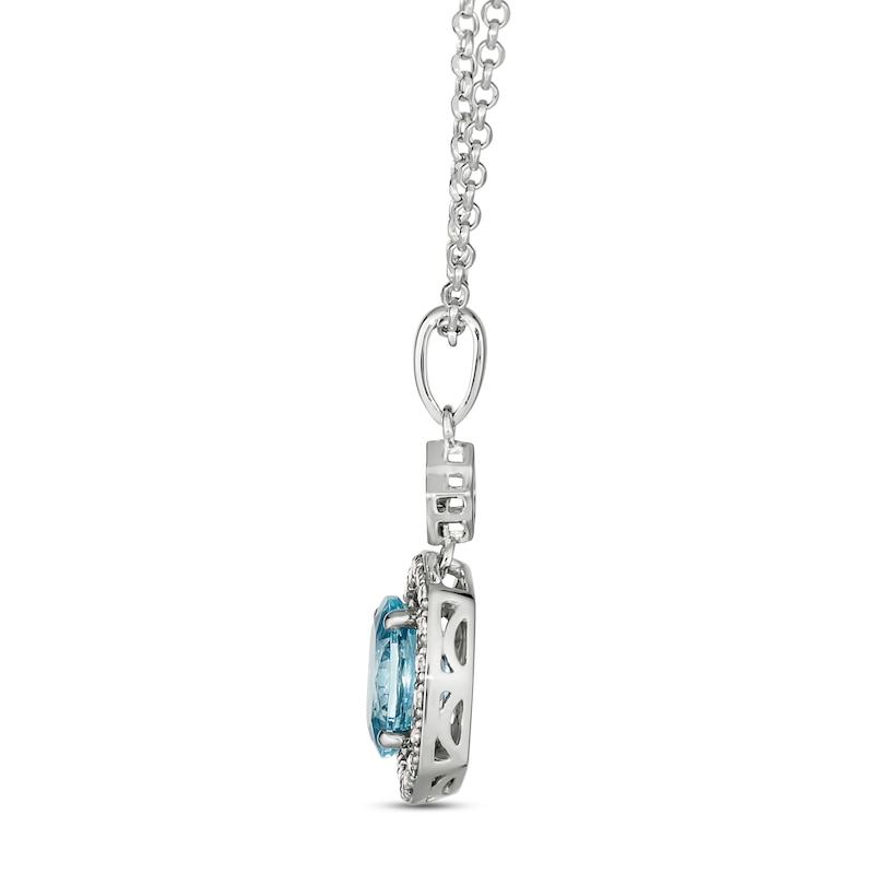 Main Image 2 of Le Vian Chocolatier Aquamarine Necklace 1/5 ct tw Diamonds 14K Vanilla Gold 19&quot;