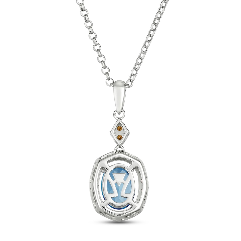 Main Image 3 of Le Vian Chocolatier Aquamarine Necklace 1/5 ct tw Diamonds 14K Vanilla Gold 19&quot;
