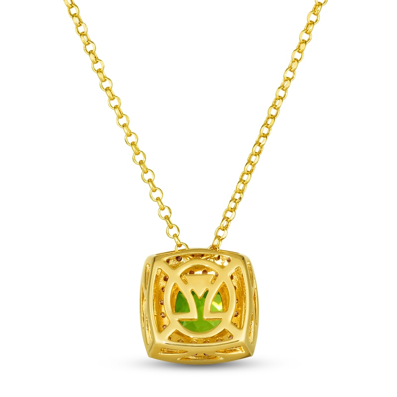 Le Vian Peridot Necklace 1/2 ct tw Diamonds 14K Honey Gold 19"