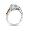 Thumbnail Image 2 of Le Vian Creme Brulee Chocolate Waterfall Aquamarine Ring 3/4 ct tw Diamonds 14K Vanilla Gold