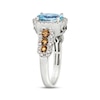 Le Vian Creme Brulee Chocolate Waterfall Aquamarine Ring 3/4 ct tw Diamonds 14K Vanilla Gold