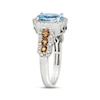 Thumbnail Image 3 of Le Vian Creme Brulee Chocolate Waterfall Aquamarine Ring 3/4 ct tw Diamonds 14K Vanilla Gold