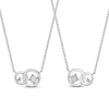 Lab-Created Opal & White Lab-Created Sapphire Circle Necklace Gift Set Sterling Silver