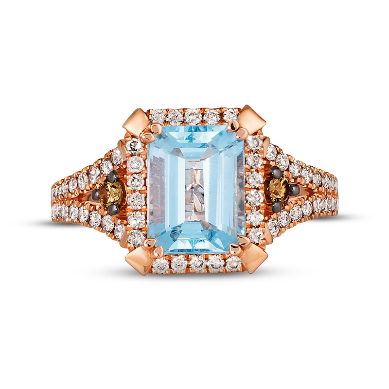 Le Vian Creme Brulee Aquamarine Ring 5/8 ct tw Diamonds 14K Strawberry ...
