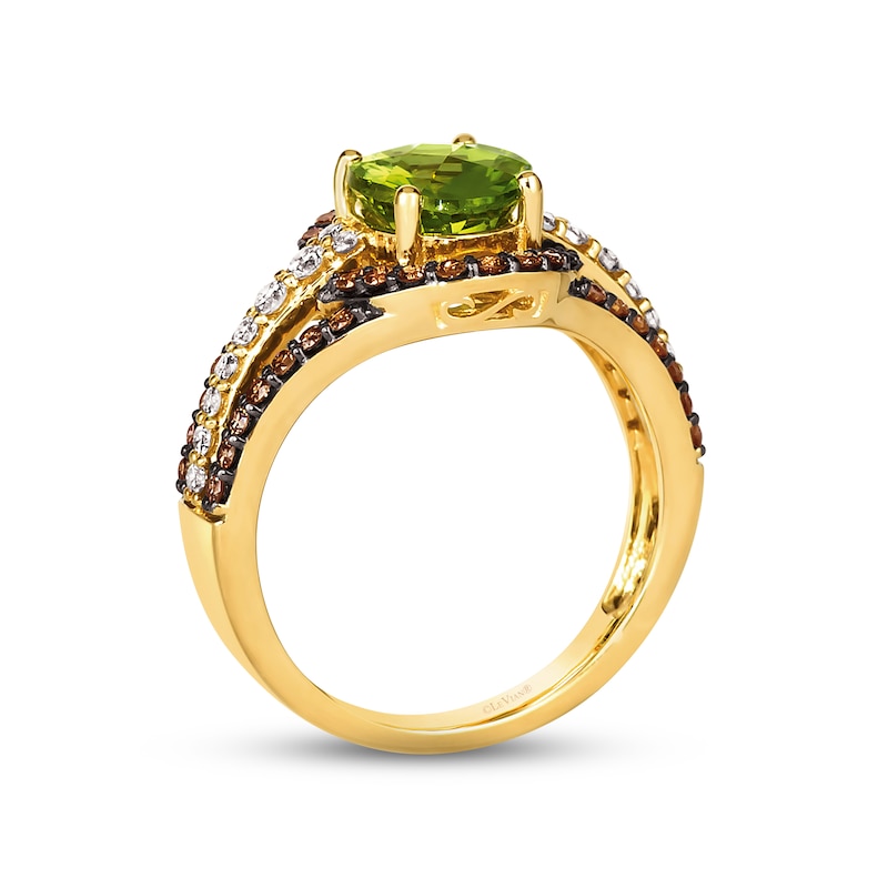 Main Image 3 of Le Vian Creme Brulee Peridot Ring 3/4 ct tw Diamonds 14K Honey Gold