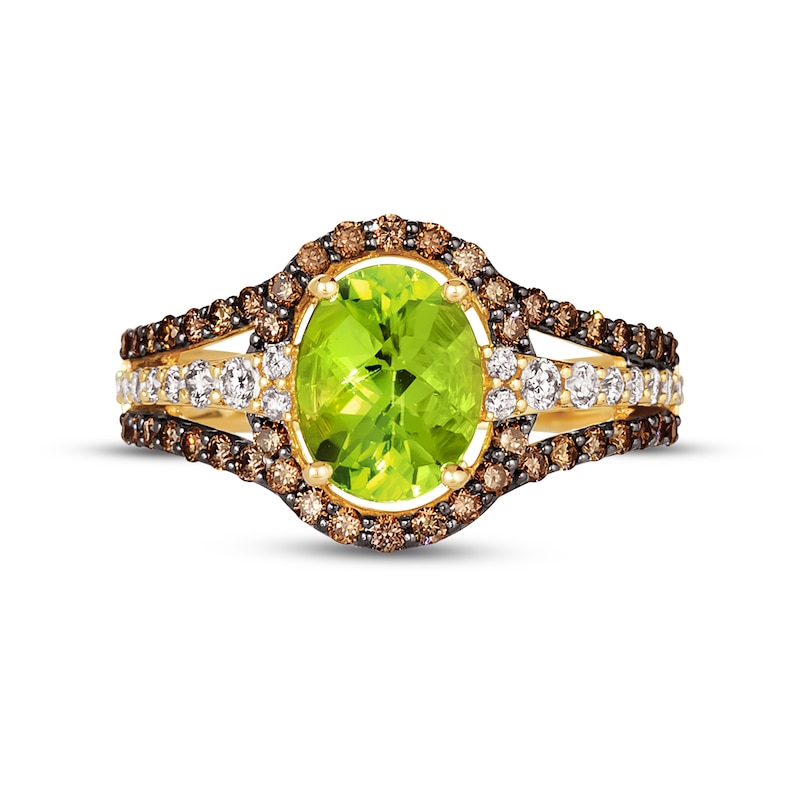 Le Vian Creme Brulee Peridot Ring 3/4 ct tw Diamonds 14K Honey Gold