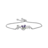 Thumbnail Image 1 of Amethyst, Peridot & White Lab-Created Sapphire &quot;Mom&quot; Bolo Bracelet Sterling Silver 9.5&quot;
