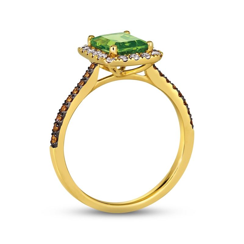 Le Vian Creme Brulee Peridot Ring 3/8 ct tw Diamonds 14K Honey Gold
