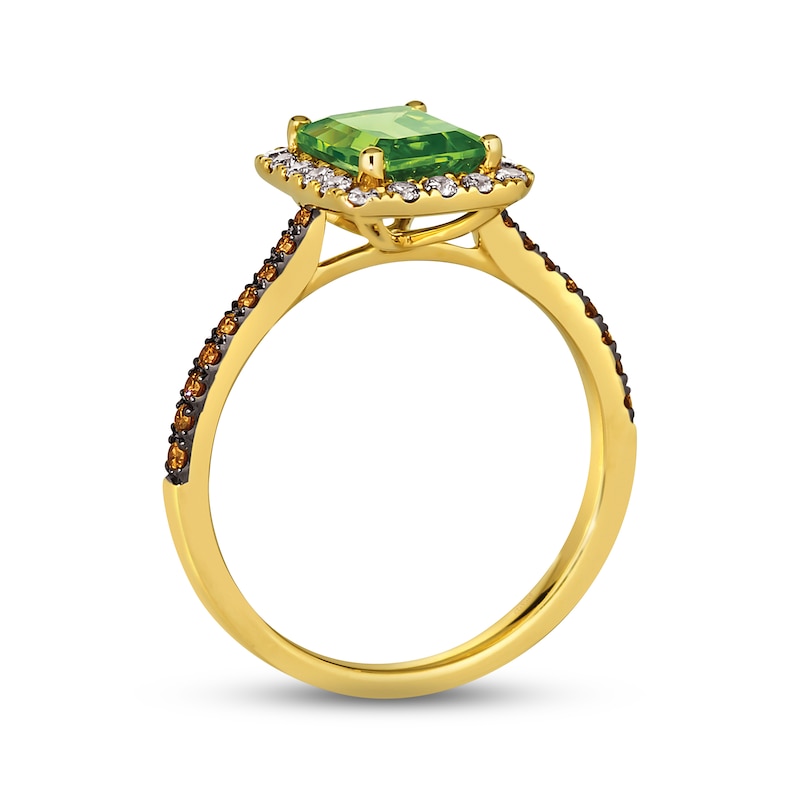 Main Image 2 of Le Vian Creme Brulee Peridot Ring 3/8 ct tw Diamonds 14K Honey Gold