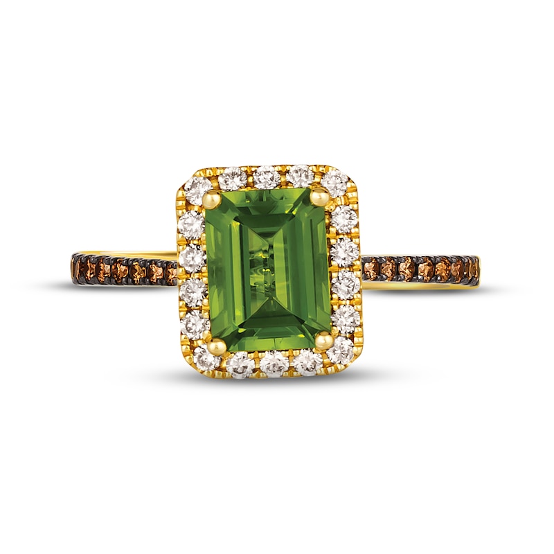Main Image 4 of Le Vian Creme Brulee Peridot Ring 3/8 ct tw Diamonds 14K Honey Gold