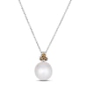Le Vian Cultured Pearl Necklace 1/8 ct tw Diamonds 14K Vanilla Gold 19"