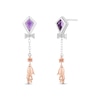 Thumbnail Image 0 of Disney Treasures Winnie the Pooh "Eeyore" Amethyst & Diamond Kite Earrings 1/15 ct tw Sterling Silver & 10K Rose Gold