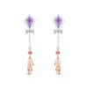 Thumbnail Image 2 of Disney Treasures Winnie the Pooh &quot;Eeyore&quot; Amethyst & Diamond Kite Earrings 1/15 ct tw Sterling Silver & 10K Rose Gold