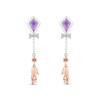 Thumbnail Image 1 of Disney Treasures Winnie the Pooh "Eeyore" Amethyst & Diamond Kite Earrings 1/15 ct tw Sterling Silver & 10K Rose Gold