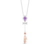 Thumbnail Image 1 of Disney Treasures Winnie the Pooh &quot;Eeyore&quot; Amethyst & Diamond Kite Necklace Sterling Silver & 10K Rose Gold 17&quot;