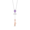 Thumbnail Image 0 of Disney Treasures Winnie the Pooh "Eeyore" Amethyst & Diamond Kite Necklace Sterling Silver & 10K Rose Gold 17"