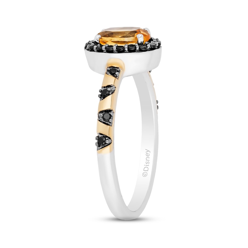 Disney Treasures Winnie the Pooh Citrine & Black Diamond Ring 1/5 ct tw Sterling Silver & 10K Yellow Gold