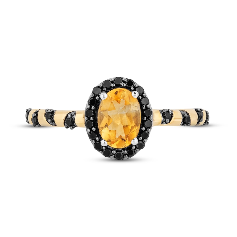 Main Image 3 of Disney Treasures Winnie the Pooh Citrine & Black Diamond Ring 1/5 ct tw Sterling Silver & 10K Yellow Gold