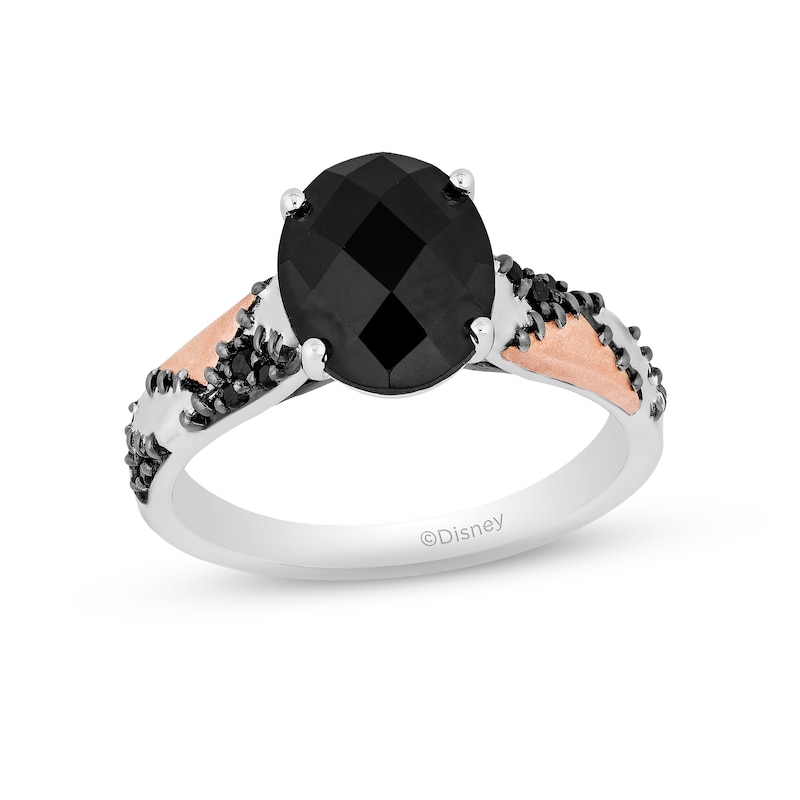 Main Image 1 of Disney Treasures The Nightmare Before Christmas Black Onyx & Diamond Ring 1/20 ct tw Sterling Silver & 10K Rose Gold