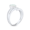 Thumbnail Image 2 of Lab-Created Opal & White Lab-Created Sapphire Heart Ring Sterling Silver