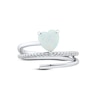 Thumbnail Image 3 of Lab-Created Opal & White Lab-Created Sapphire Heart Ring Sterling Silver
