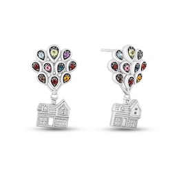 Disney Treasures Up Multi-Gemstone & Diamond Dangle Earrings 1/20 ct tw Sterling Silver