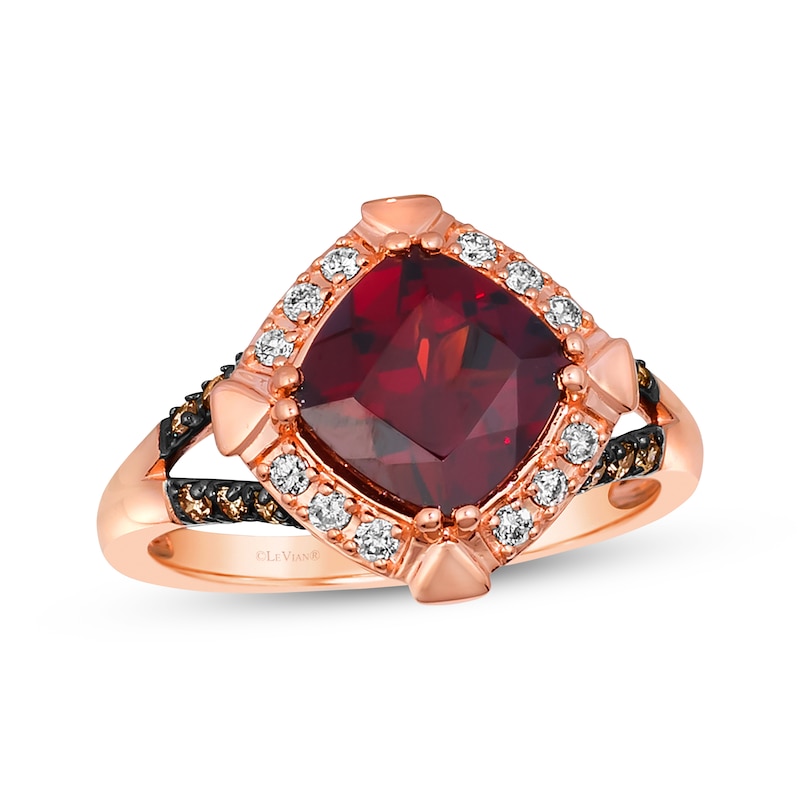 Main Image 1 of Le Vian Creme Brulee Garnet Ring 1/4 ct tw Diamonds 14K Strawberry Gold