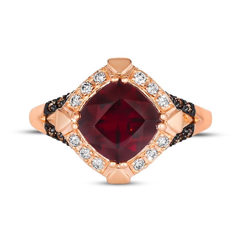 Main Image 4 of Le Vian Creme Brulee Garnet Ring 1/4 ct tw Diamonds 14K Strawberry Gold