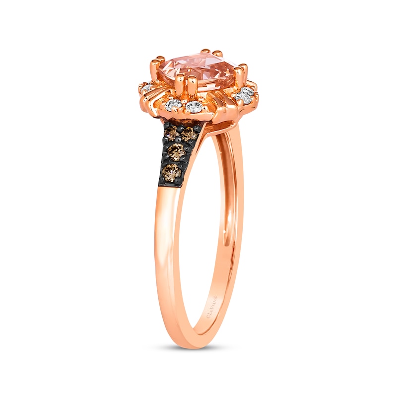Le Vian Creme Brulee Morganite Ring 1/6 ct tw Diamonds 14K Strawberry Gold