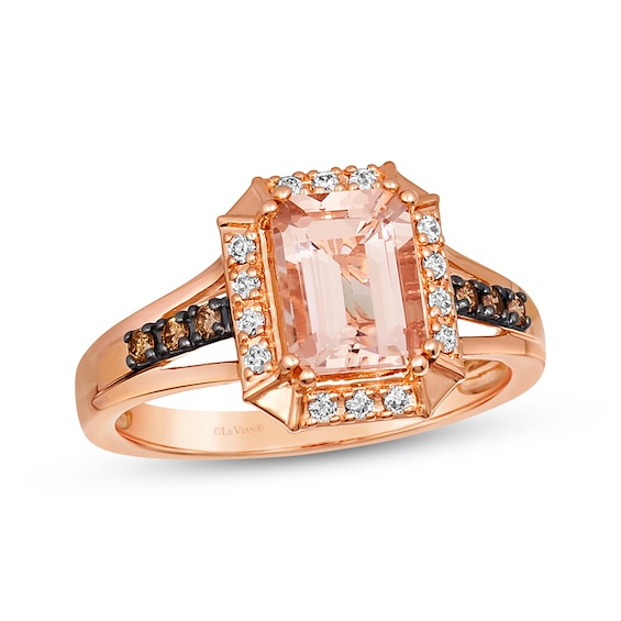 Le Vian Creme Brulee Morganite Ring 1/5 ct tw Diamonds 14K Strawberry Gold