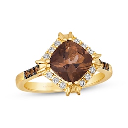 Le Vian Creme Brulee Chocolate Quartz Ring 1/5 ct tw Diamonds 14K Honey Gold