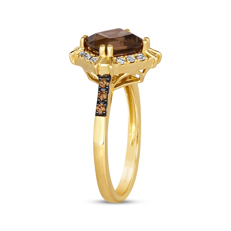 Le Vian Creme Brulee Chocolate Quartz Ring 1/5 ct tw Diamonds 14K Honey Gold