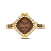 Thumbnail Image 3 of Le Vian Creme Brulee Chocolate Quartz Ring 1/5 ct tw Diamonds 14K Honey Gold
