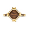 Thumbnail Image 4 of Le Vian Creme Brulee Chocolate Quartz Ring 1/5 ct tw Diamonds 14K Honey Gold